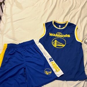 NBA Warriors Youth Jersey Set - Blue and Yellow